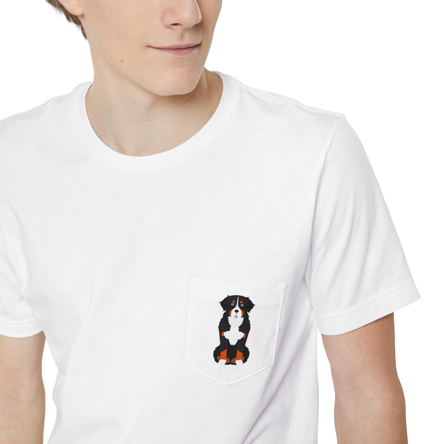 Bernese Mountain Dog Unisex Pocket Tee