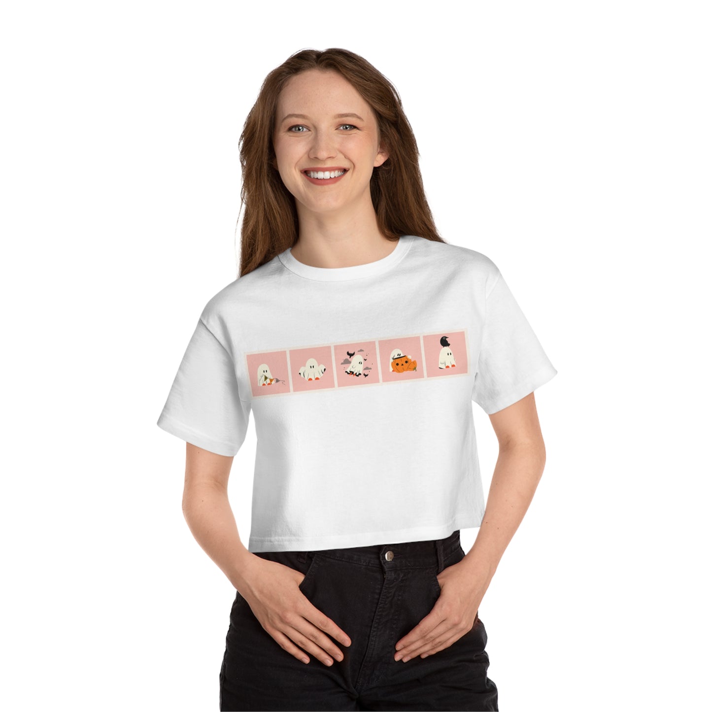Ghost Grid Women's Heritage Cropped T-Shirt