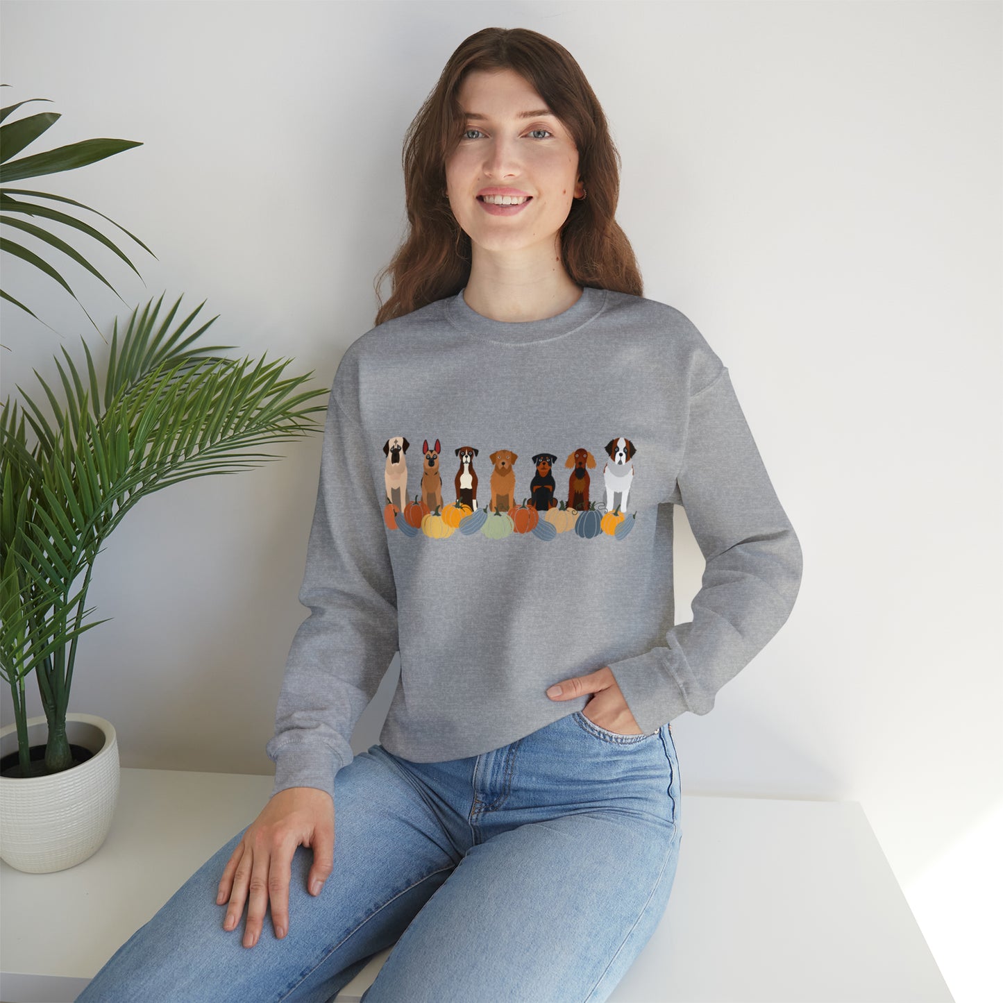 Big Dogs and Pumpkins Crewneck Sweatshirt
