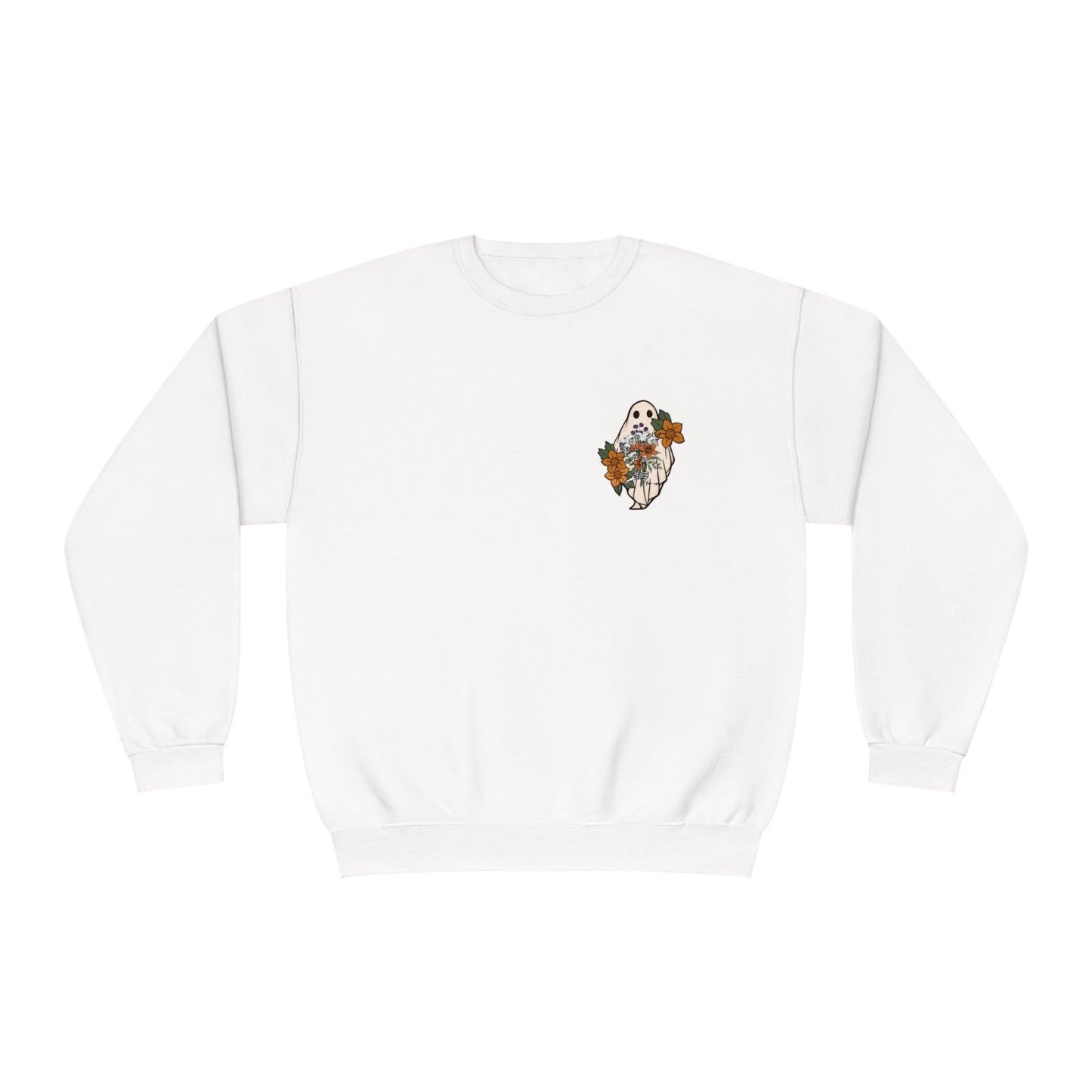 Ghost with Flowers Unisex NuBlend® Crewneck Sweatshirt